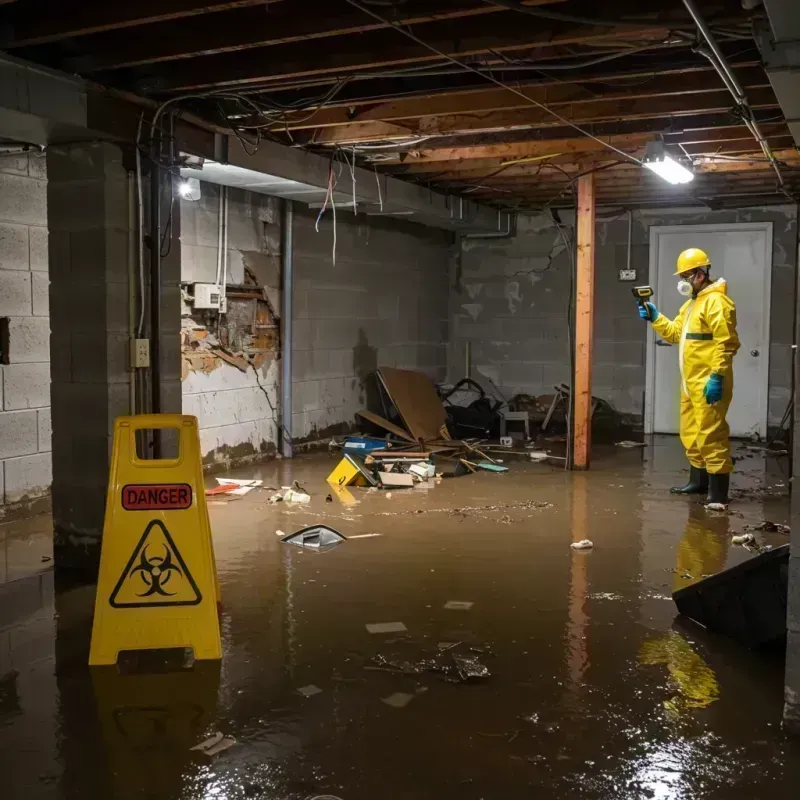 Flooded Basement Electrical Hazard in Huntington, WV Property